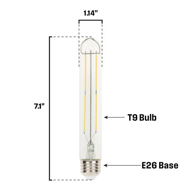 10W T9 Filament LED Dimmable Clear 2700K E26 (Medium) Base - Image 8