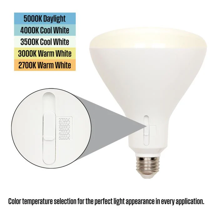 12.5 Watt (85 Watt Equivalent) BR40 Flood Dimmable LED Light Bulb with Color Temperature Selection - Image 10