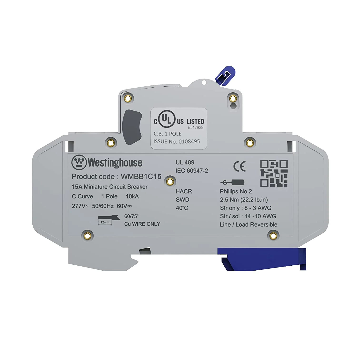 15A 1 Pole Miniature Circuit Breaker C Curve - Image 3