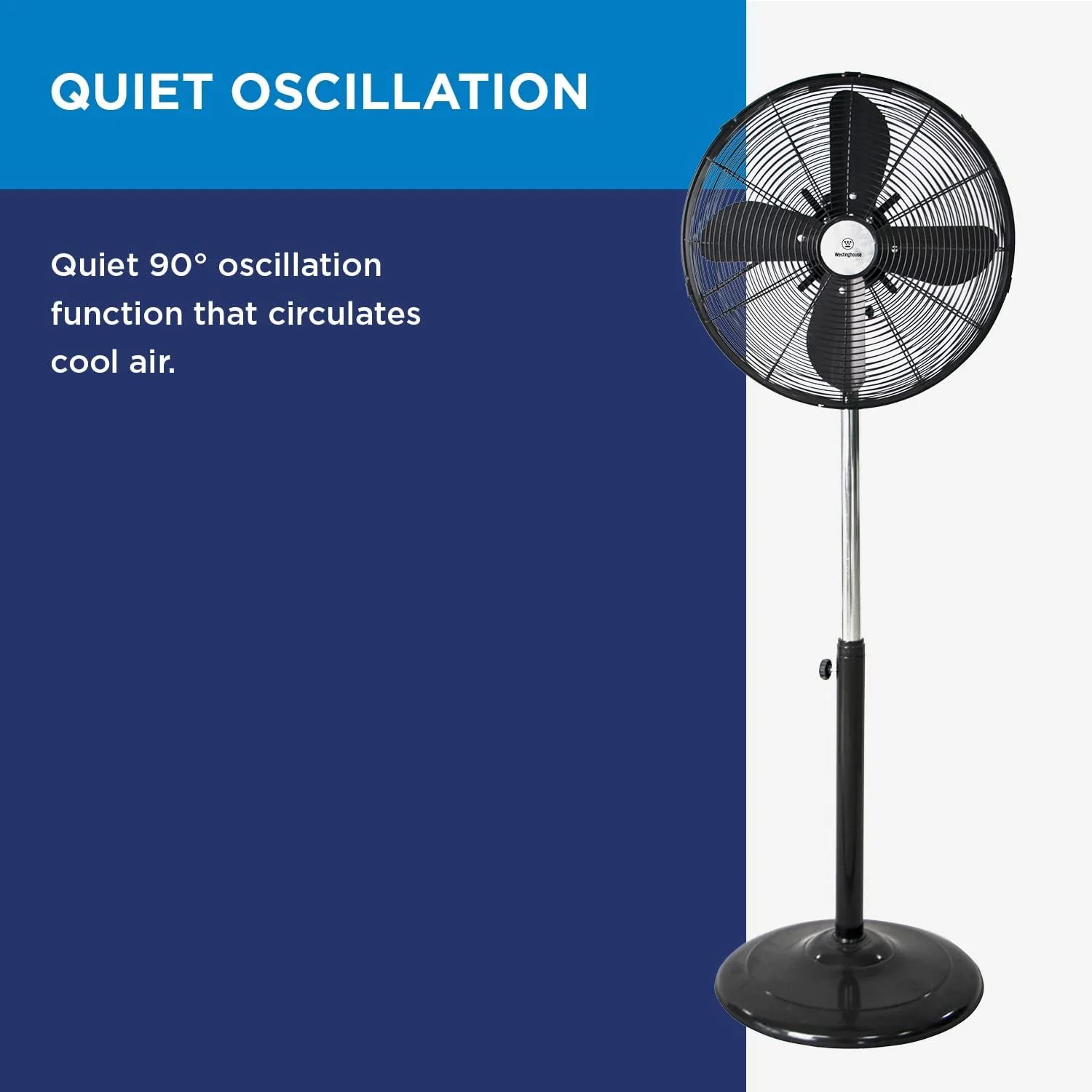 16" Vintage Metal Pedestal Fan Black - Image 3