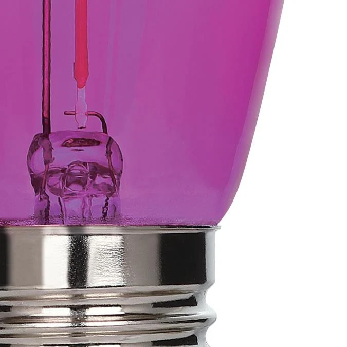 2 Watt (40 Watt Equivalent) S14 Filament LED Light Bulb, Pink - Image 6