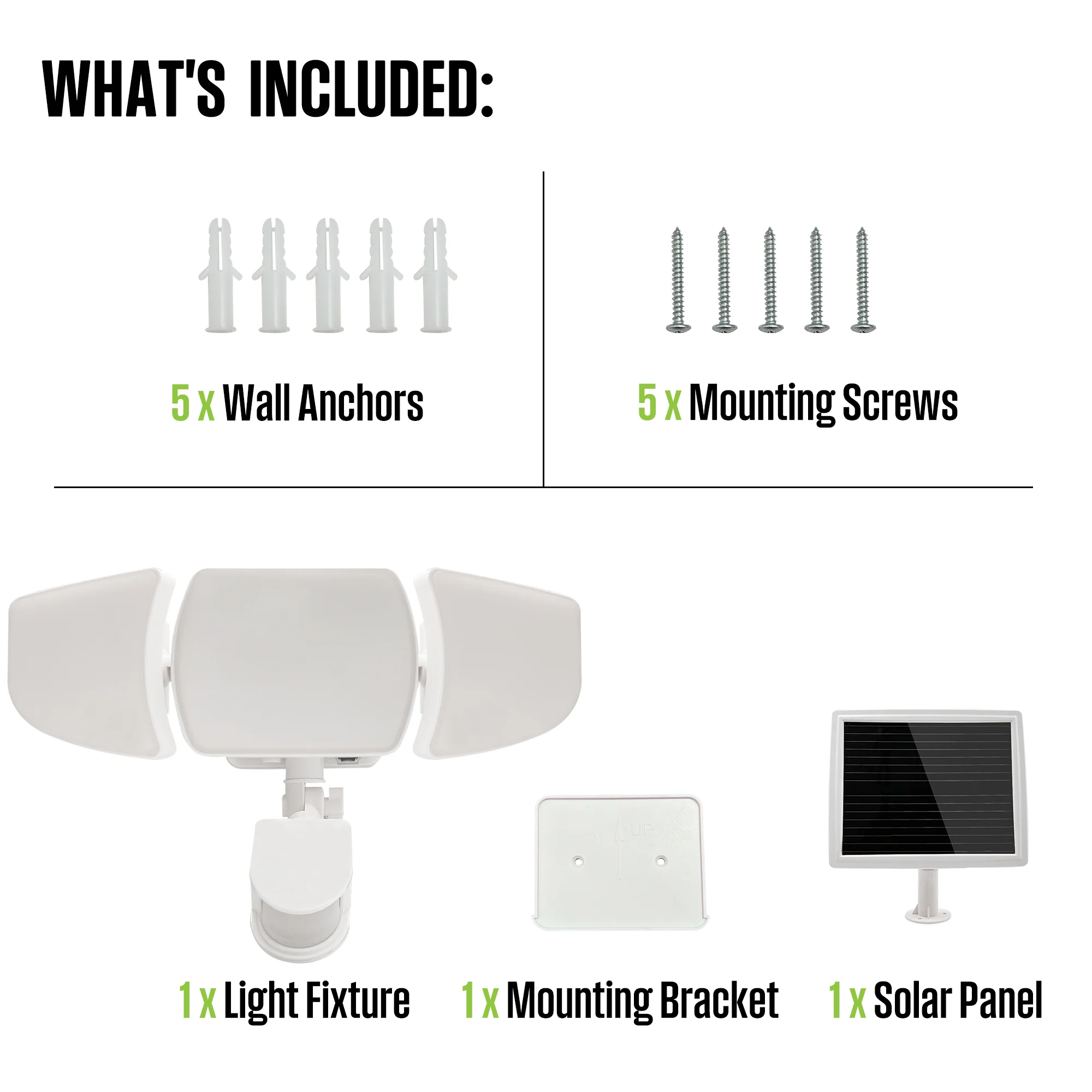 2000 Lumen Triple Head Solar Security Light - Image 7