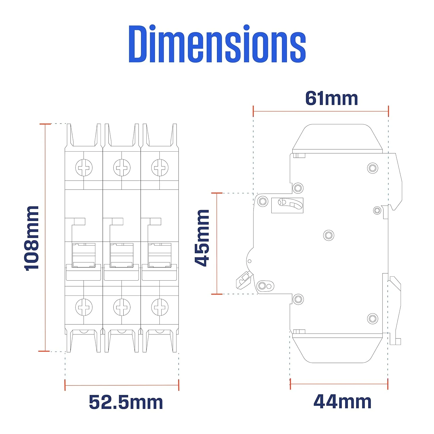 25A 3 Pole Miniature Circuit Breaker C Curve - Image 8