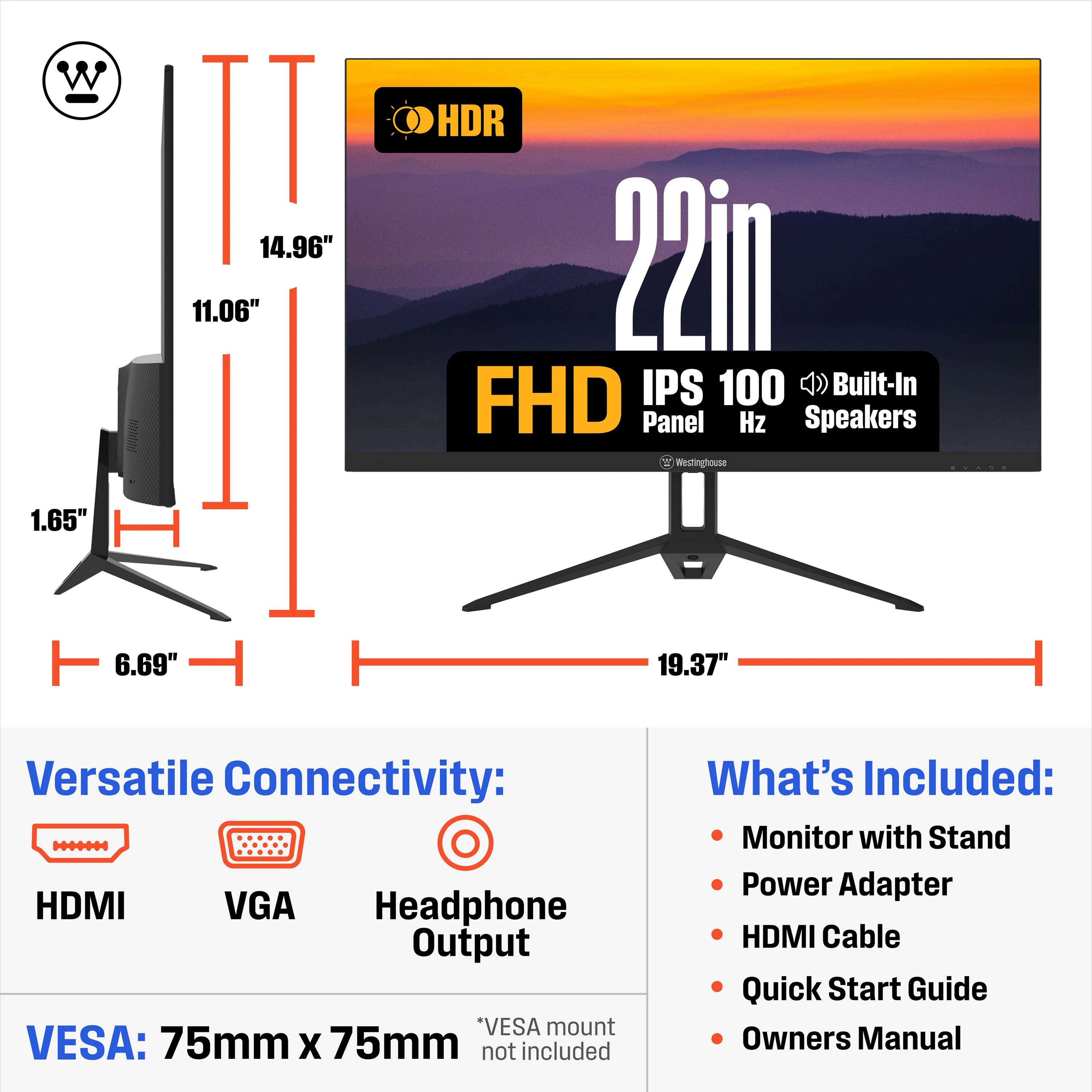 22" FHD  100Hz Home Office Monitor - Image 5