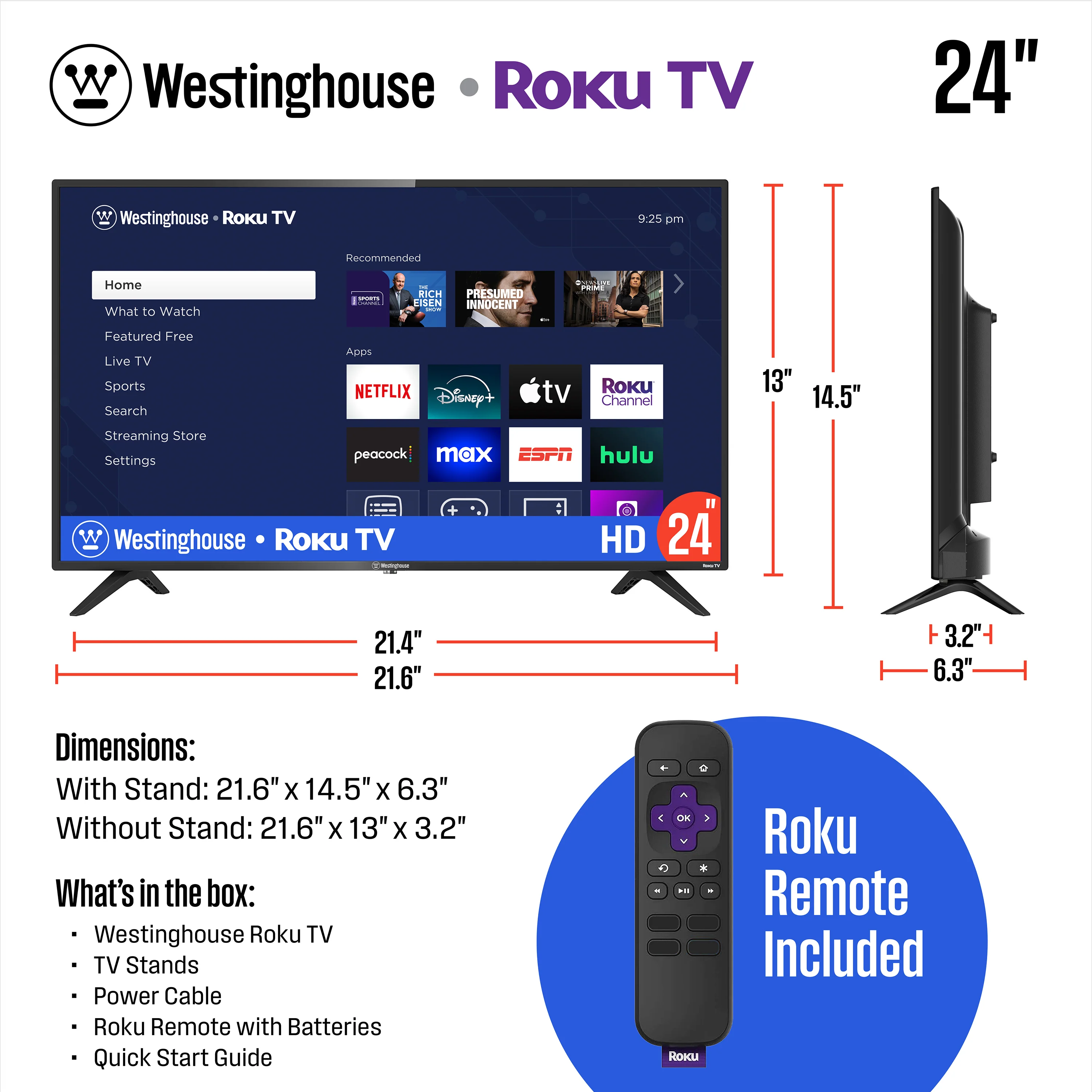 24″ HD Smart Roku TV - Image 5