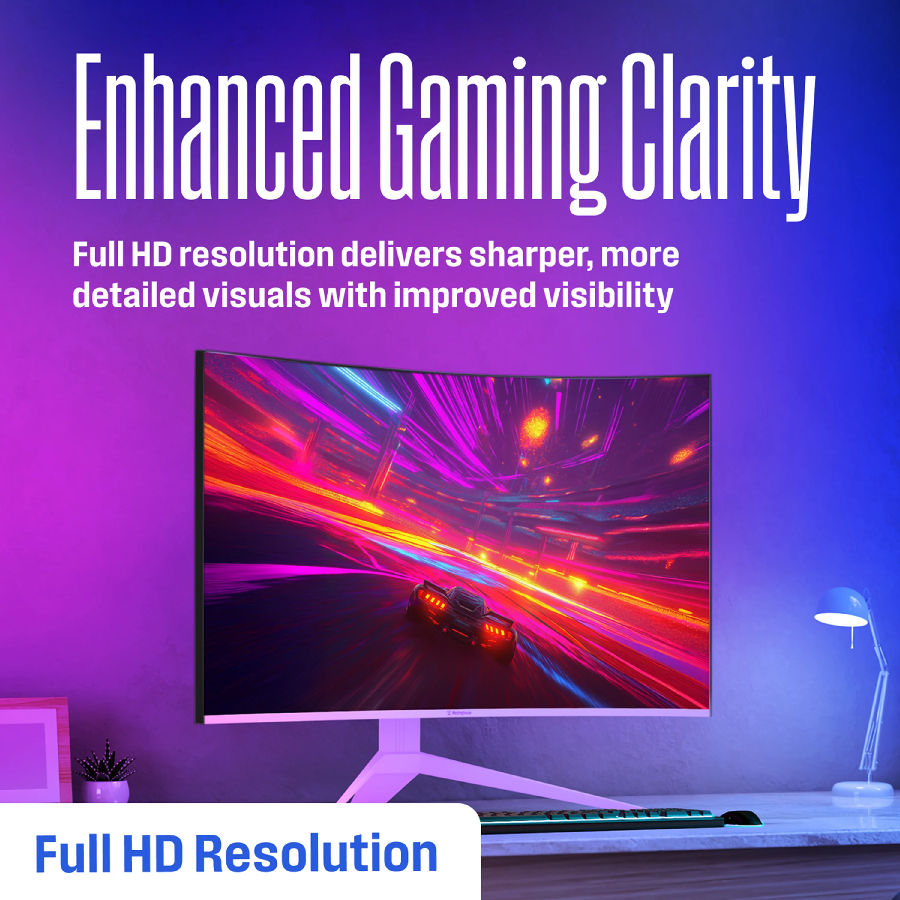 27" Curved FHD Gaming Monitor in White - Image 4