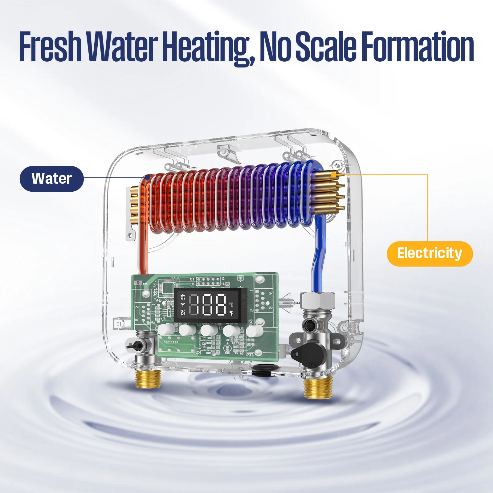 3.5KW Mini Electric Tankless Water Heater, Silver Gray - Image 5