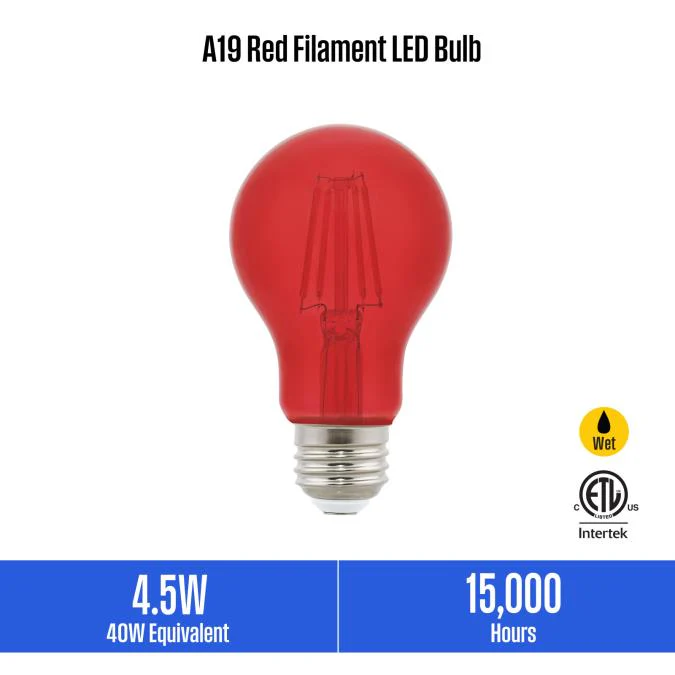 4.5 Watt (40 Watt Equivalent) A19 Filament LED Light Bulb - Image 9