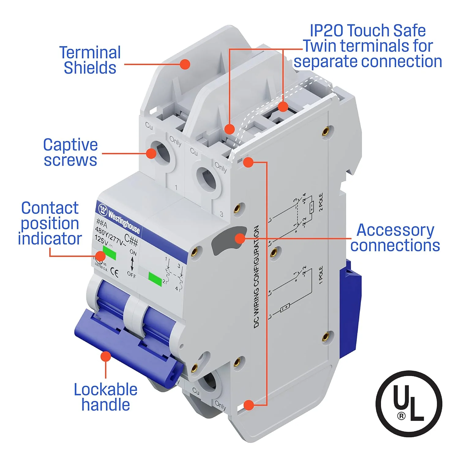 50A 2 Pole Miniature Circuit Breaker C Curve - Image 6