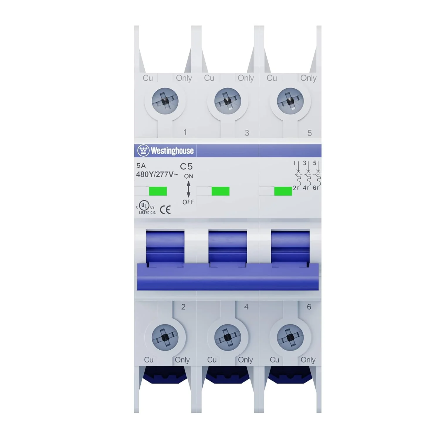 5A 3 Pole Miniature Circuit Breaker C Curve - Image 9