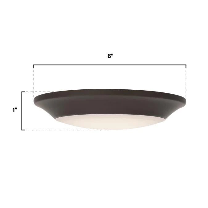 6-Inch Makira 11W Dimmable LED Flush, Black-Bronze Finish - Image 4
