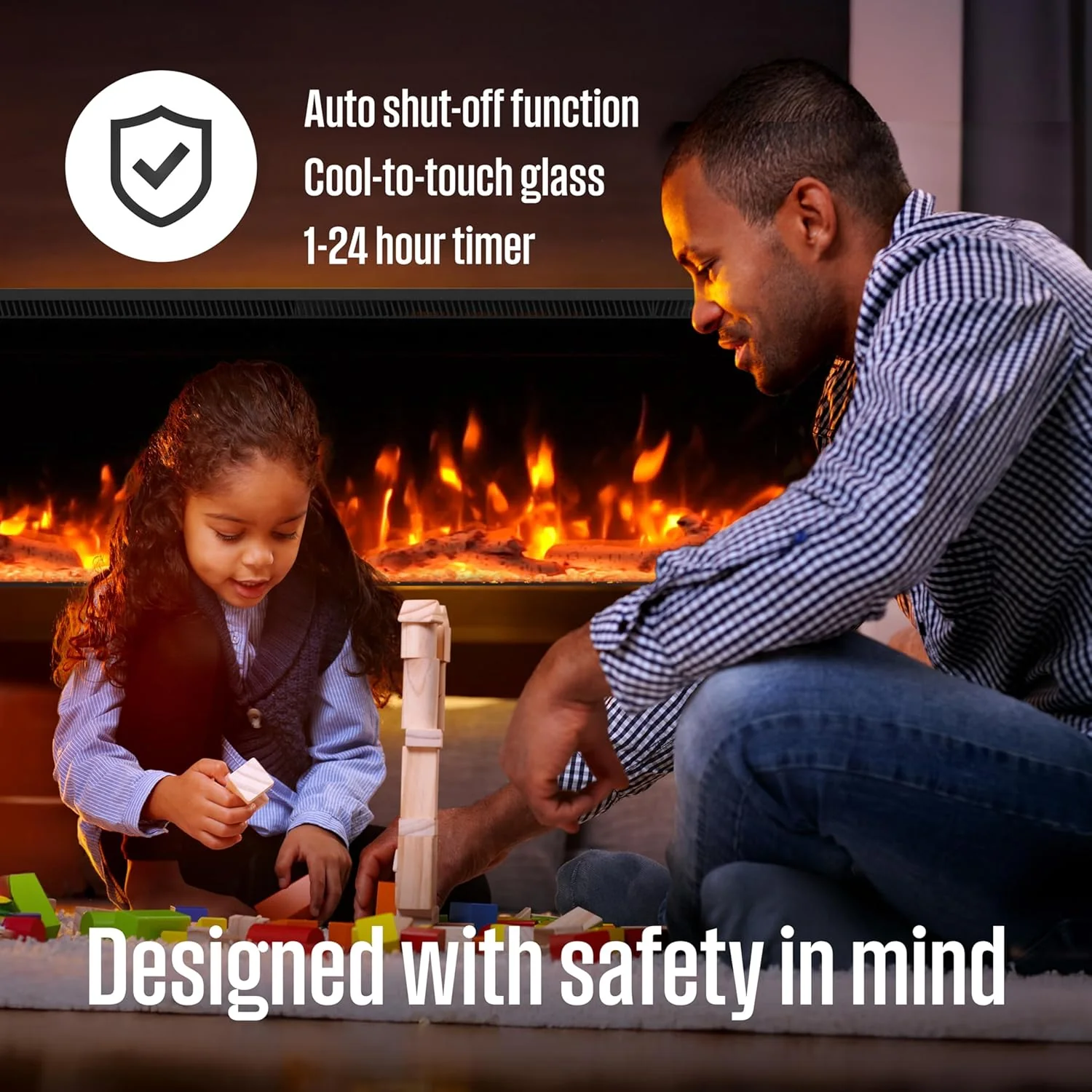 60 Inch 3 Sided Electric Fireplace Heater - Image 7