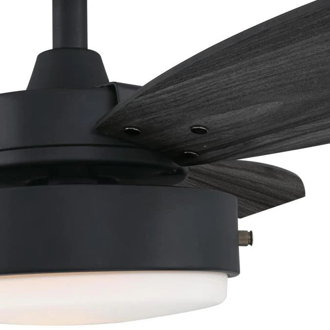 Alloy 42-Inch Three-Blade Indoor Ceiling Fan, Matte Black Finish with LED Light Fixture - Image 8