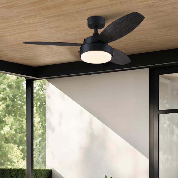 Alloy 42-Inch Indoor/Outdoor Ceiling Fan with LED Light Fixture, Matte Black - Image 4