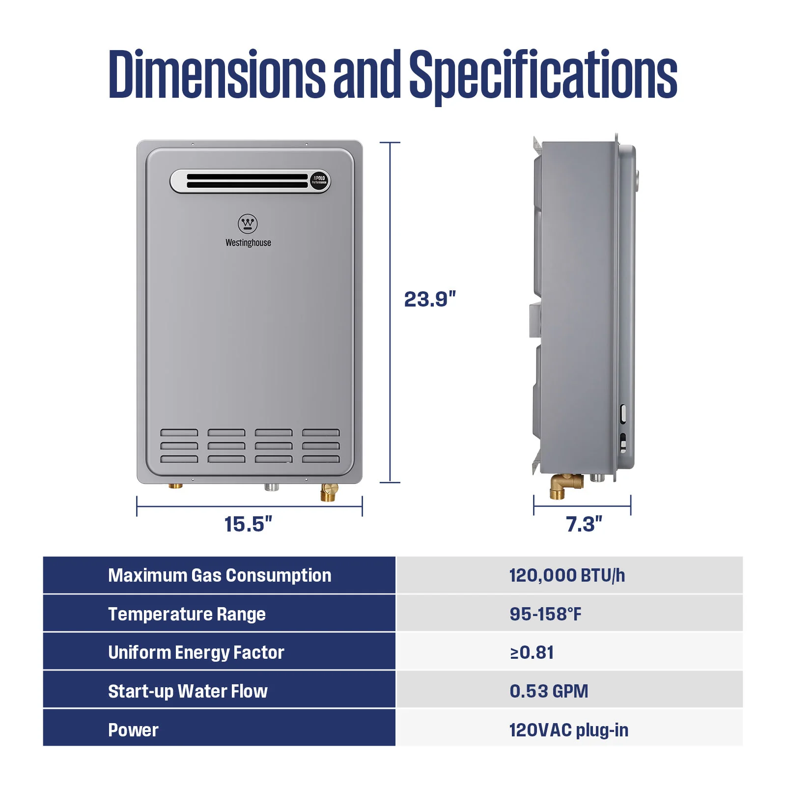Apolo Performance Tankless Outdoor Propane Water Heater, 120,000 BTU - Image 9