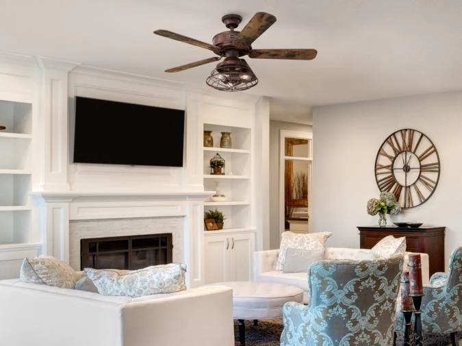 Barnett 48-Inch Five-Blade Indoor Smart WiFi Ceiling Fan, Barnwood Finish with Dimmable LED Light Fixture, Remote Control Included - Image 4