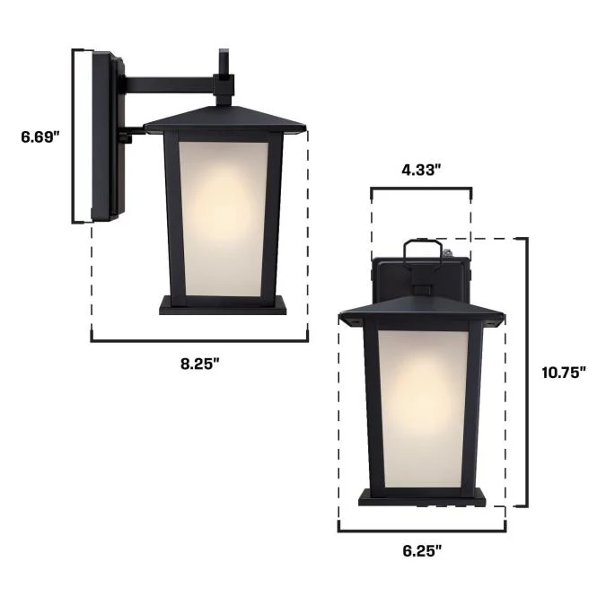 Bedingfield 7 Inch, One-Light Matte Black Outdoor Wall Fixture with Dusk to Dawn Sensor - Image 8
