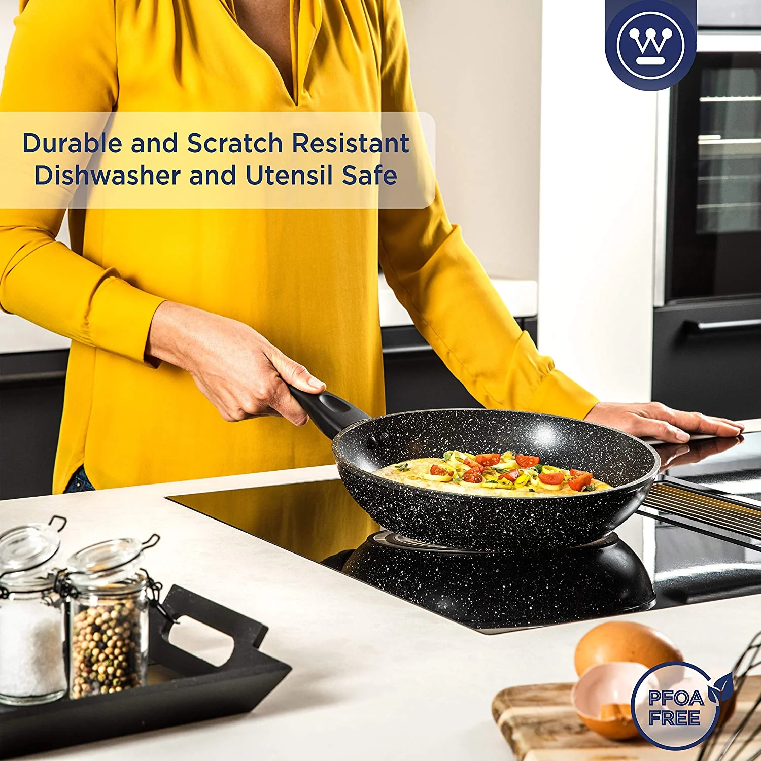 Black marble frying pan (12") - Image 2
