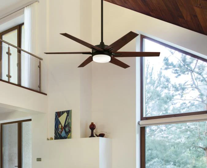 Cayuga 60-Inch Six-Blade Indoor Smart WiFi Ceiling Fan, Black-Bronze Finish with Dimmable LED Light Fixture, Remote Control Included - Image 2