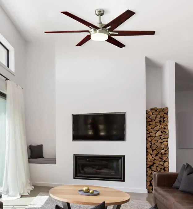 Cayuga 60-Inch Six-Blade Indoor Smart WiFi Ceiling Fan, Brushed Nickel Finish with Dimmable LED Light Fixture, Remote Control Included - Image 2