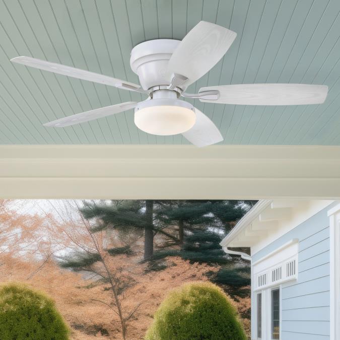 Contempra 52-Inch Indoor/Outdoor Ceiling Fan with LED Light Fixture, Matte White - Image 3