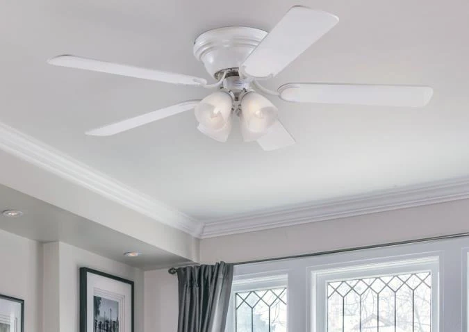Contempra IV 52-Inch Five-Blade Indoor Ceiling Fan, White Finish with Dimmable LED Light Fixture - Image 2