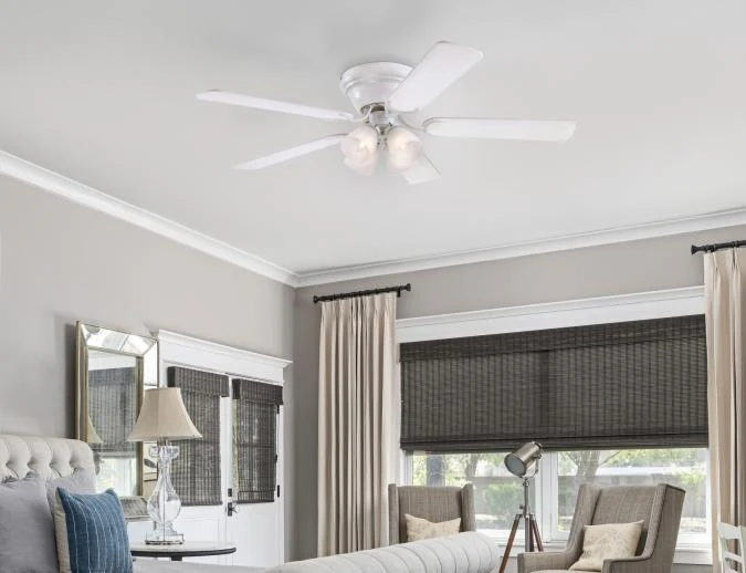 Contempra IV 52-Inch Five-Blade Indoor Ceiling Fan, White Finish with Dimmable LED Light Fixture - Image 3