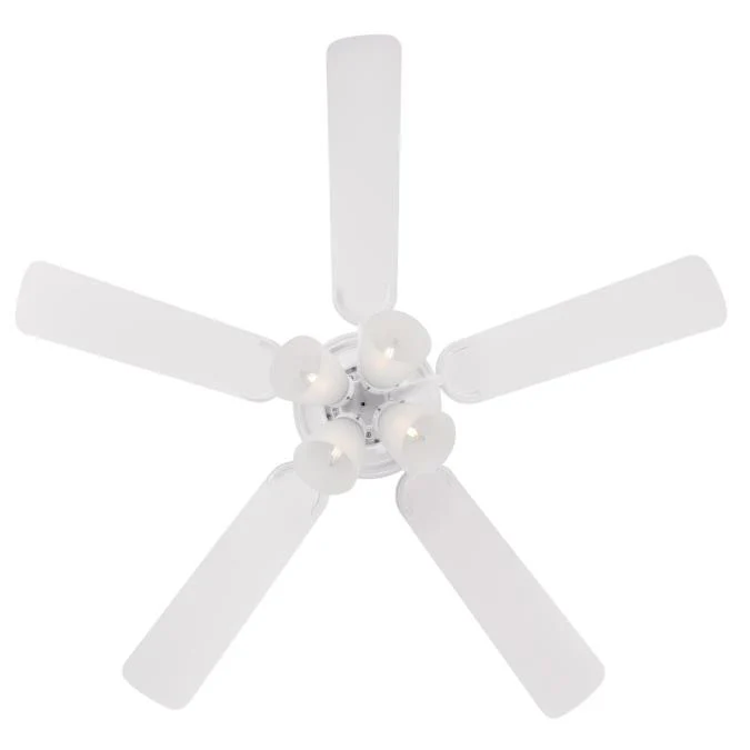 Contempra IV 52-Inch Five-Blade Indoor Ceiling Fan, White Finish with Dimmable LED Light Fixture - Image 5