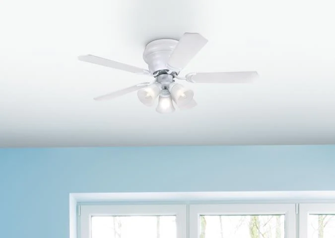 Contempra Trio 42-Inch Five-Blade Indoor Ceiling Fan, White Finish with Dimmable LED Light Fixture - Image 3
