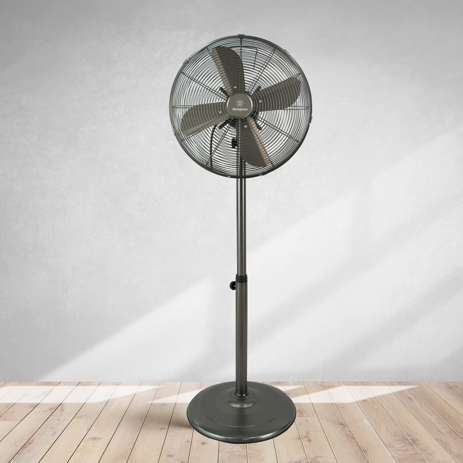 16" Vintage Metal Pedestal Fan Grey - Image 9