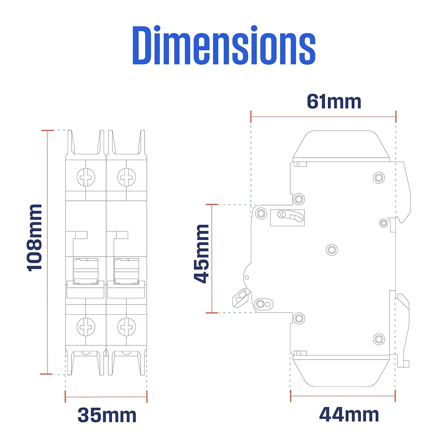 2A 2 Pole Miniature Circuit Breaker C Curve - Image 8