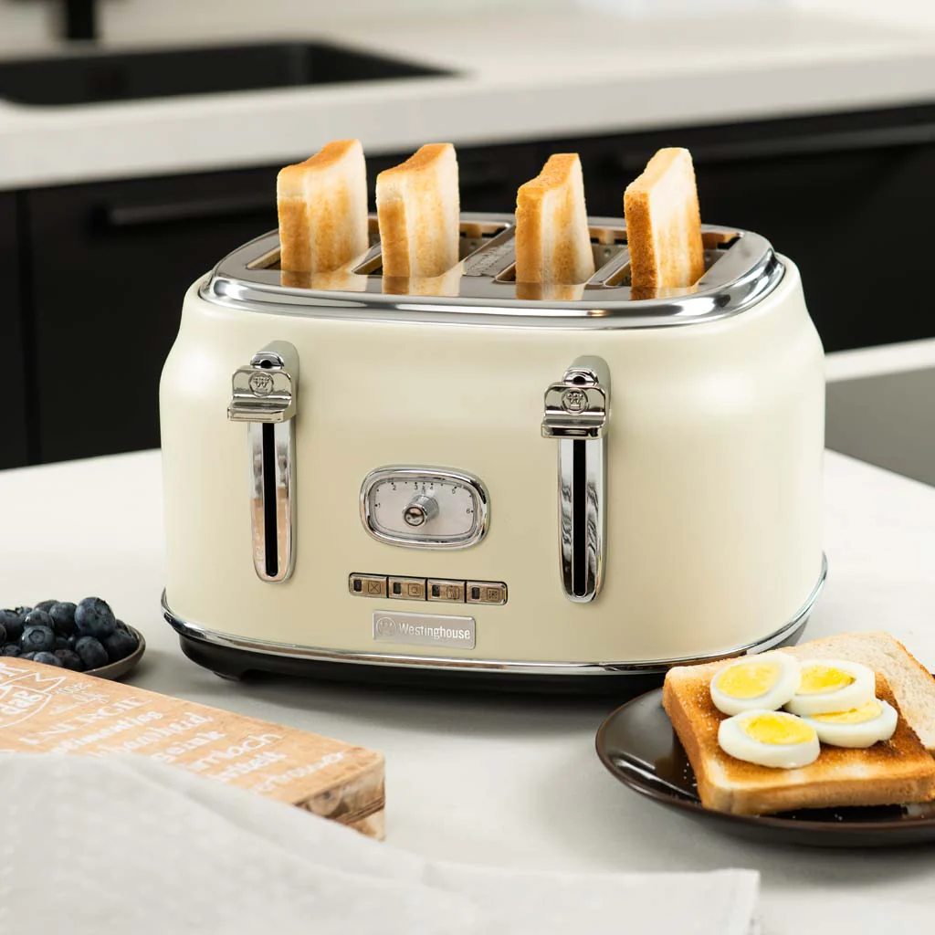 Retro Series 4 Slice Toaster - White - Image 8
