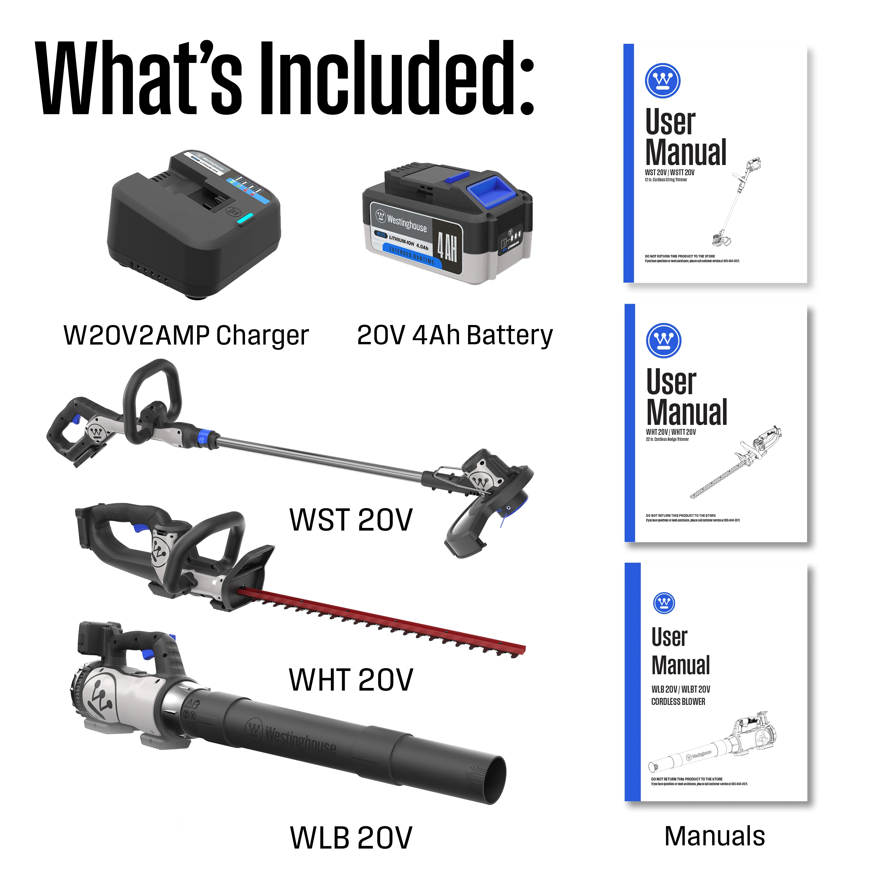 Cordless 20V Leaf Blower/Hedge Trimmer/String Trimmer Kit - Image 3