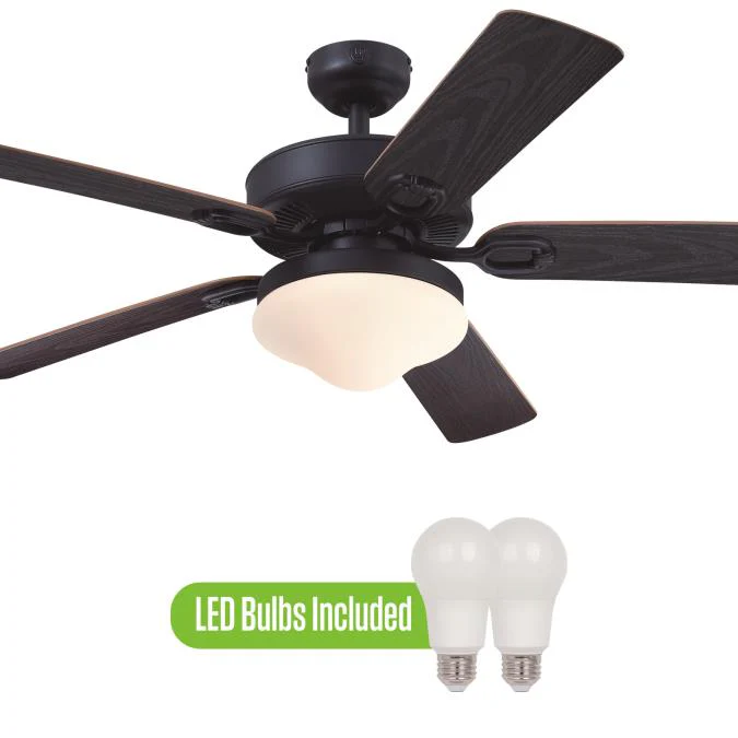 Deacon 52-Inch Indoor/Outdoor Ceiling Fan with Dimmable LED Light Fixture, Matte Black - Image 9