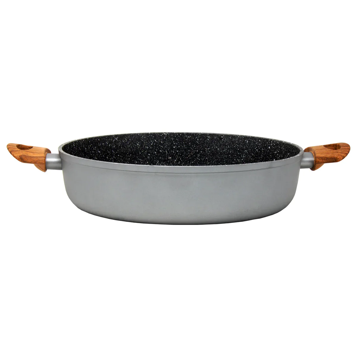 Gray and Wood Marble Finish Casserole Pot (12.5") - Image 3