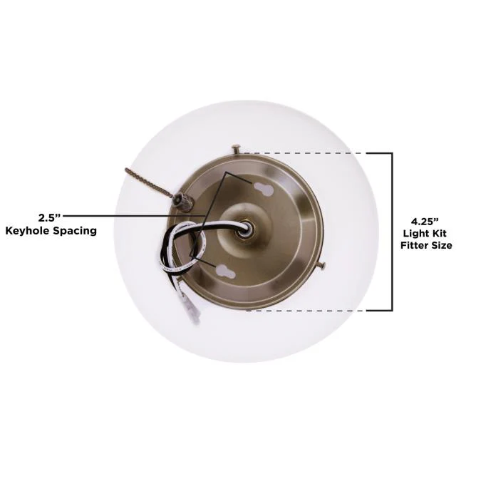 LED Schoolhouse Light Kit, Antique Brass Finish, White Opal Glass, Damp Location, ENERGY STAR - Image 2