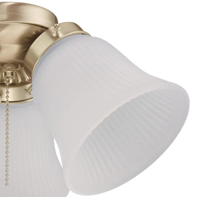 3 Light LED Cluster Light Kit, Polished Brass Finish, Frosted Ribbed Glass - Image 3