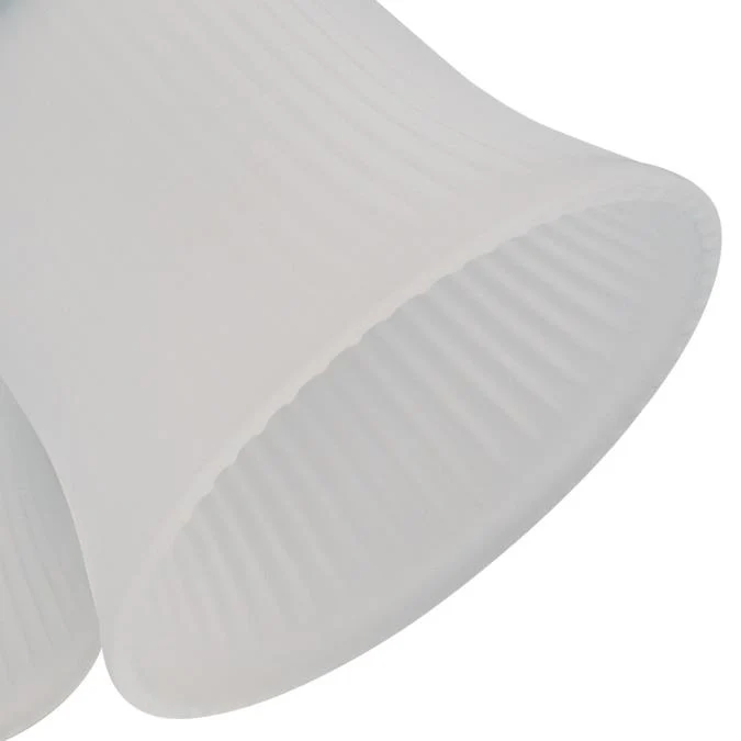3 Light LED Cluster Light Kit, White Finish, Frosted Ribbed Glass - Image 3