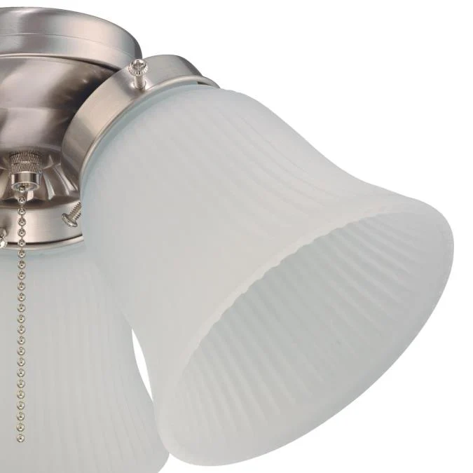 3 Light LED Cluster Light Kit, Brushed Nickel Finish, Frosted Ribbed Glass - Image 3