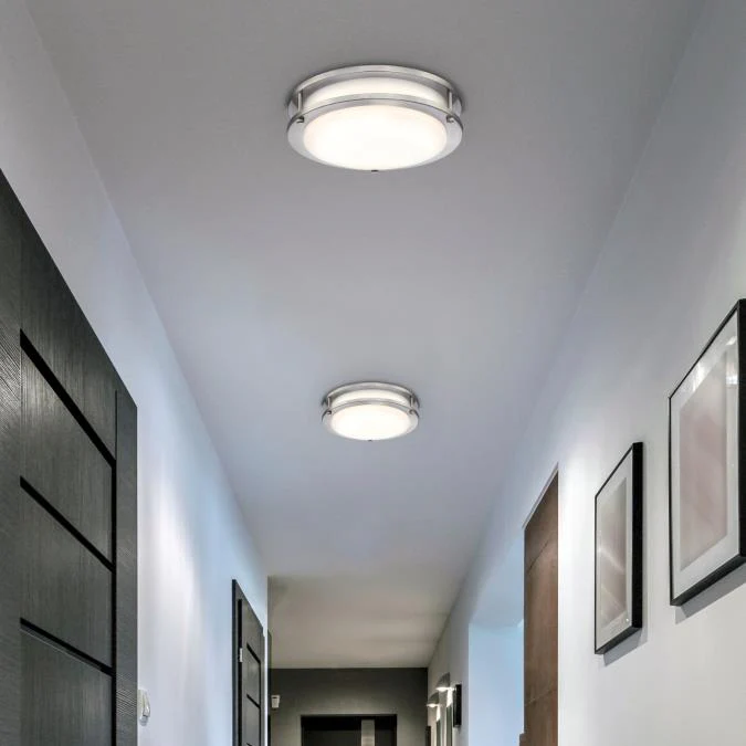 Lauderdale 11" LED Flush Mount Ceiling Fixture with Color Temperature Selection, Brushed Nickel - Image 3