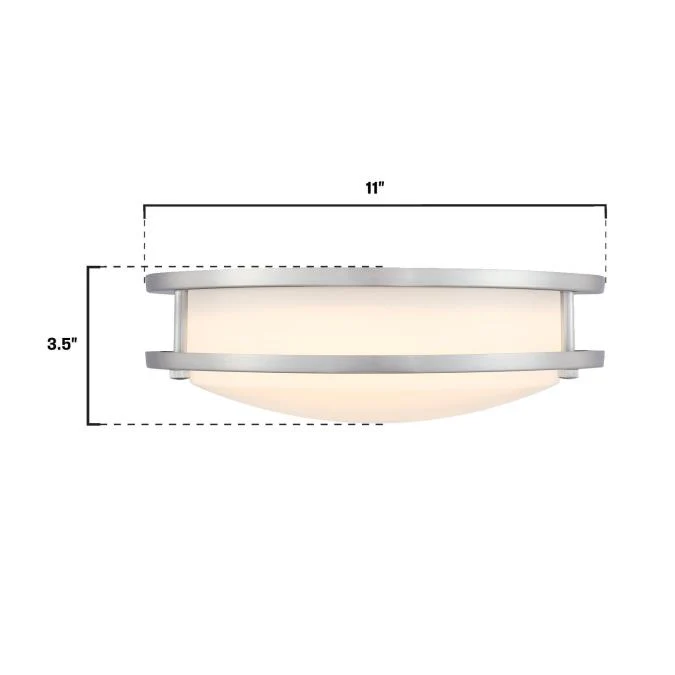 Lauderdale 11" LED Flush Mount Ceiling Fixture with Color Temperature Selection, Brushed Nickel - Image 9