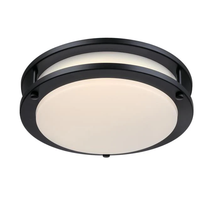 Lauderdale 11" LED Flush Mount Ceiling Fixture with Color Temperature Selection, Matte Black