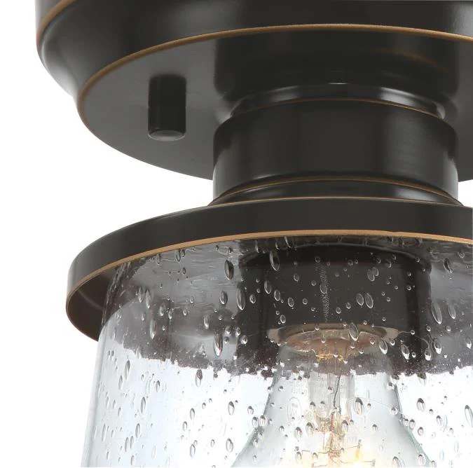 Emma Jane 7-Inch One-Light Outdoor Semi-Flush Mount Ceiling Fixture, Amber Bronze Finish - Image 5