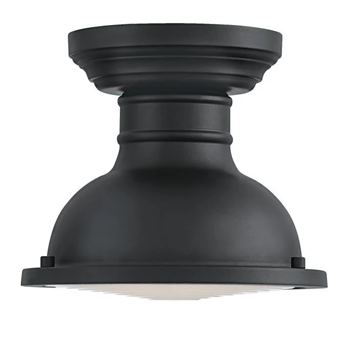 Orson 9-Inch One-Light Outdoor Semi-Flush Mount Ceiling Fixture, Textured Black Finish, Dark Sky Friendly - Image 4