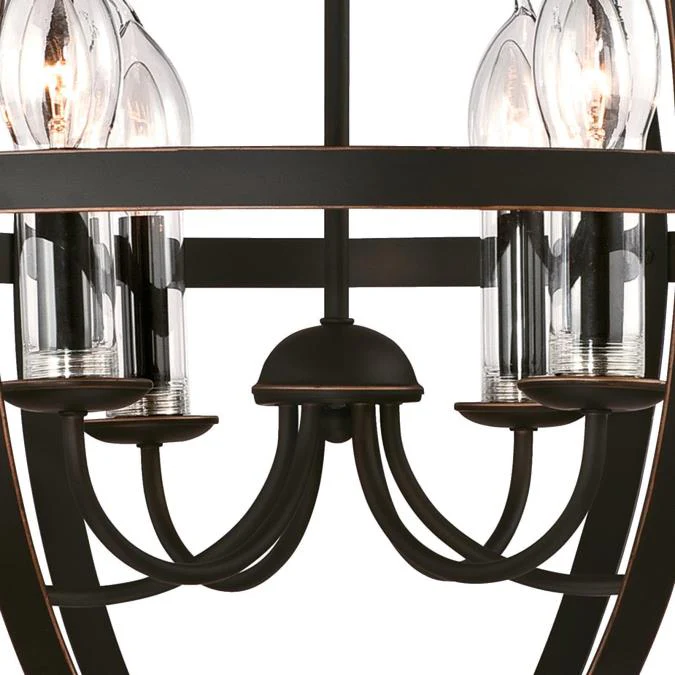 Stella Mira Six-Light Outdoor Chandelier, Oil Rubbed Bronze Finish with Highlights - Image 2