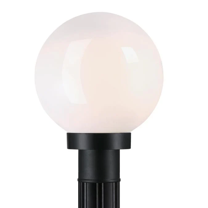 One-Light Outdoor Polycarbonate Post-Top Fixture, Black Finish