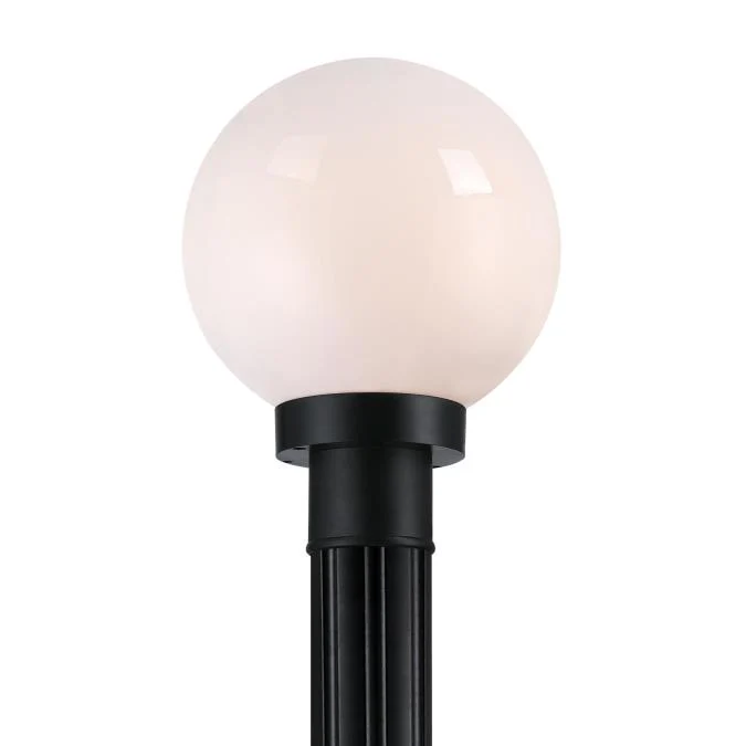 One-Light Outdoor Polycarbonate Post-Top Fixture, Black Finish - Image 6