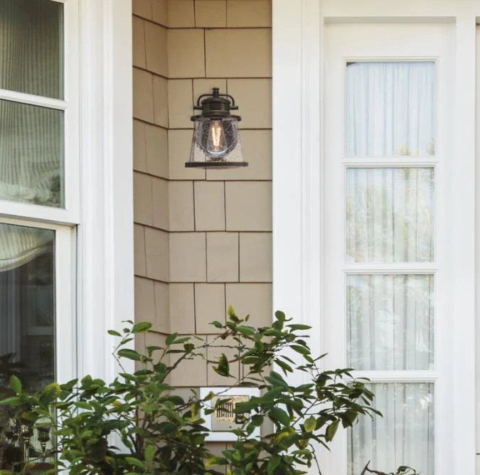 Emma Jane One-Light Outdoor Wall Fixture with Dusk-To-Dawn Sensor, Amber Bronze Finish - Image 3