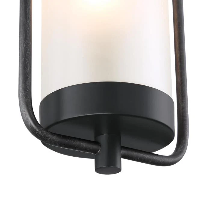 Galtero One-Light Outdoor Wall Fixture, Matte Black and Distressed Aluminum Finish - Image 4