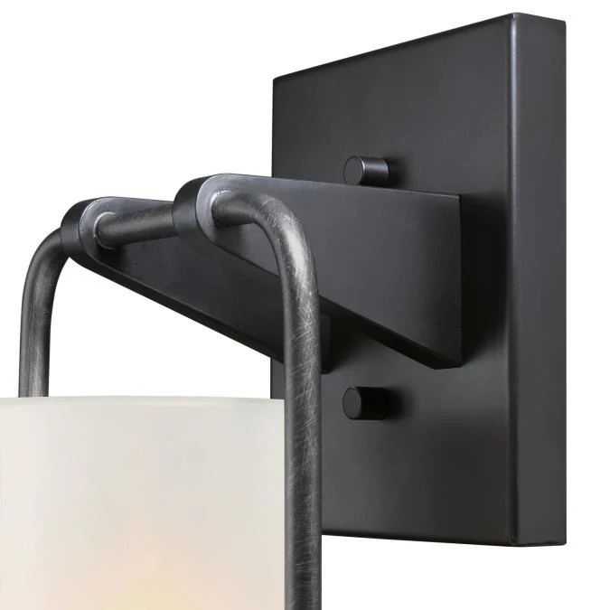 Galtero One-Light Outdoor Wall Fixture, Matte Black and Distressed Aluminum Finish - Image 5